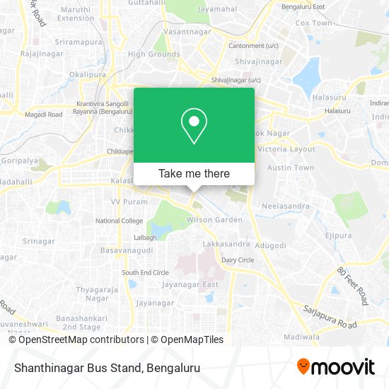 Shanthinagar Bus Stand map