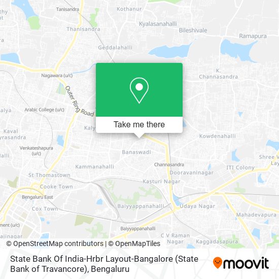 State Bank Of India-Hrbr Layout-Bangalore (State Bank of Travancore) map