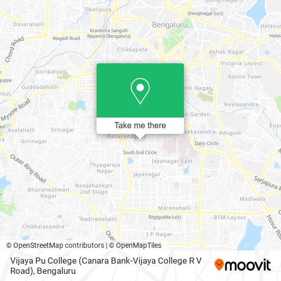 Vijaya Pu College (Canara Bank-Vijaya College R V Road) map