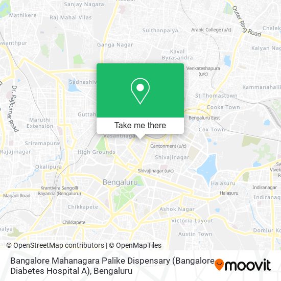 Bangalore Mahanagara Palike Dispensary (Bangalore Diabetes Hospital A) map