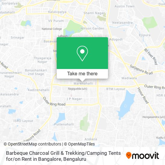 Barbeque Charcoal Grill & Trekking / Camping Tents for / on Rent in Bangalore map
