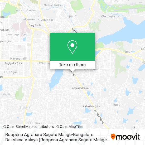 Roopena Agrahara Sagatu Malige-Bangalore Dakshina Valaya (Roopena Agrahara Sagatu Malige-BLR) map