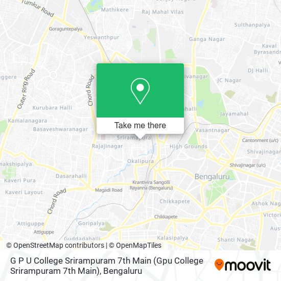 G P U College Srirampuram 7th Main (Gpu College Srirampuram 7th Main) map