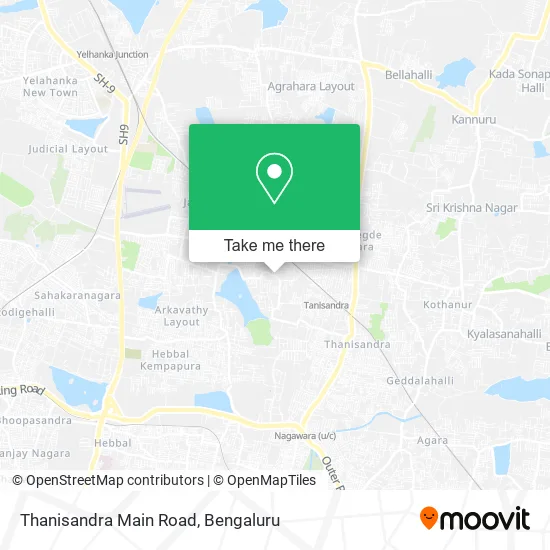 Thanisandra Main Road map