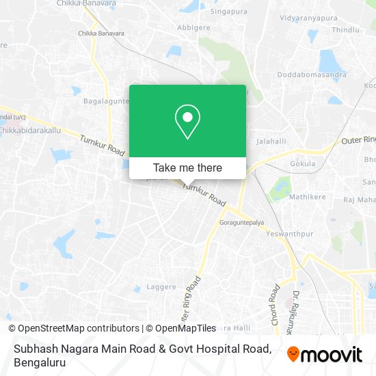 Subhash Nagara Main Road & Govt Hospital Road map