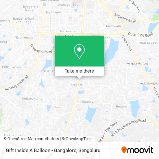 Gift Inside A Balloon - Bangalore map