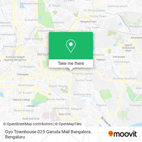 Oyo Townhouse 025 Garuda Mall Bangalore map