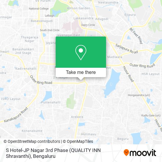 S Hotel-JP Nagar 3rd Phase (QUALITY INN Shravanthi) map