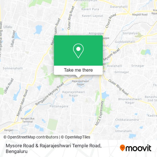 Mysore Road & Rajarajeshwari Temple Road map