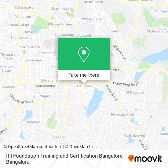 Itil Foundation Training and Certification Bangalore map
