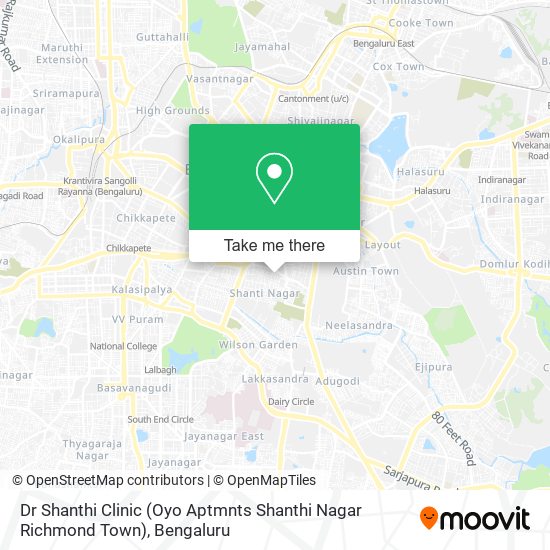Dr Shanthi Clinic (Oyo Aptmnts Shanthi Nagar Richmond Town) map