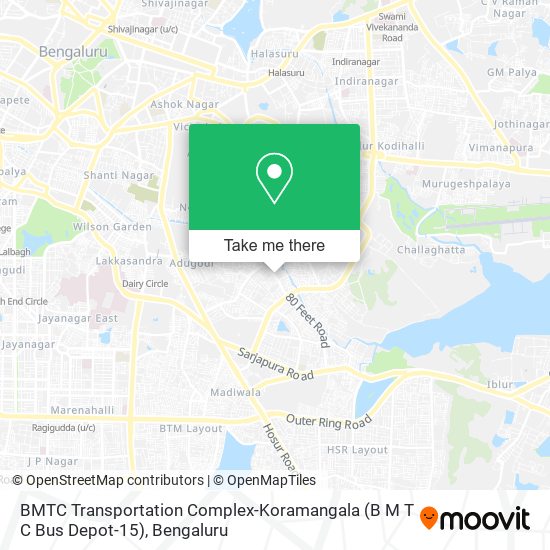 BMTC Transportation Complex-Koramangala (B M T C Bus Depot-15) map