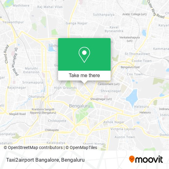 Taxi2airport Bangalore map
