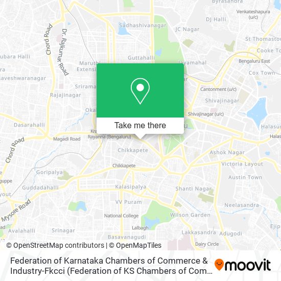 Federation of Karnataka Chambers of Commerce & Industry-Fkcci map