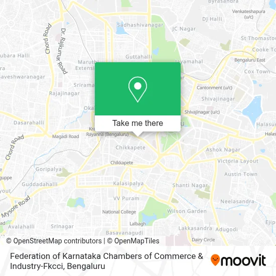 Federation of Karnataka Chambers of Commerce & Industry-Fkcci map