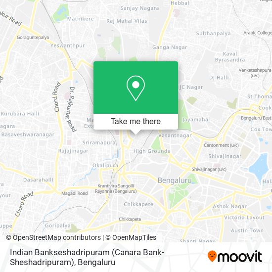 Indian Bankseshadripuram (Canara Bank-Sheshadripuram) map