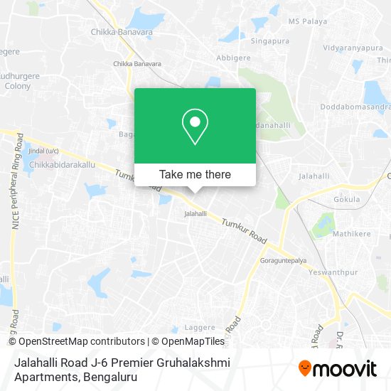 Jalahalli Road J-6 Premier Gruhalakshmi Apartments map