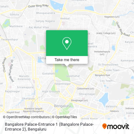 Bangalore Palace-Entrance 1 map