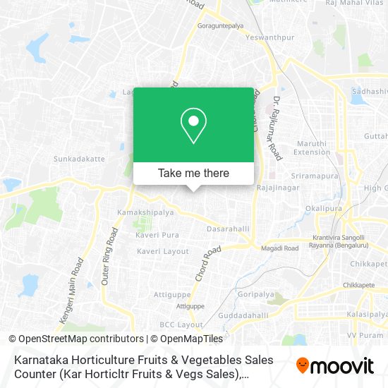 Karnataka Horticulture Fruits & Vegetables Sales Counter (Kar Horticltr Fruits & Vegs Sales) map