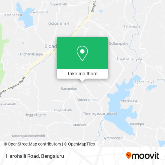 Harohalli Road map