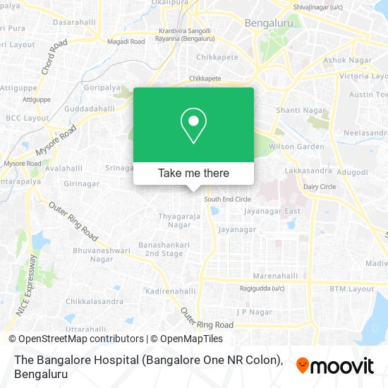 The Bangalore Hospital (Bangalore One NR Colon) map