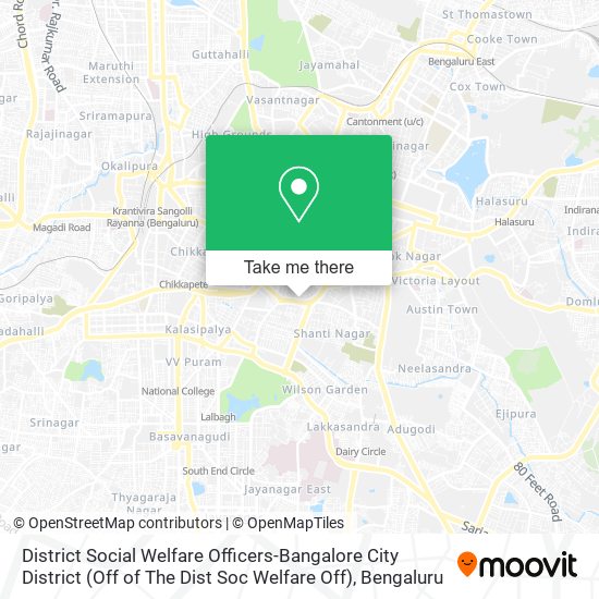 District Social Welfare Officers-Bangalore City District (Off of The Dist Soc Welfare Off) map