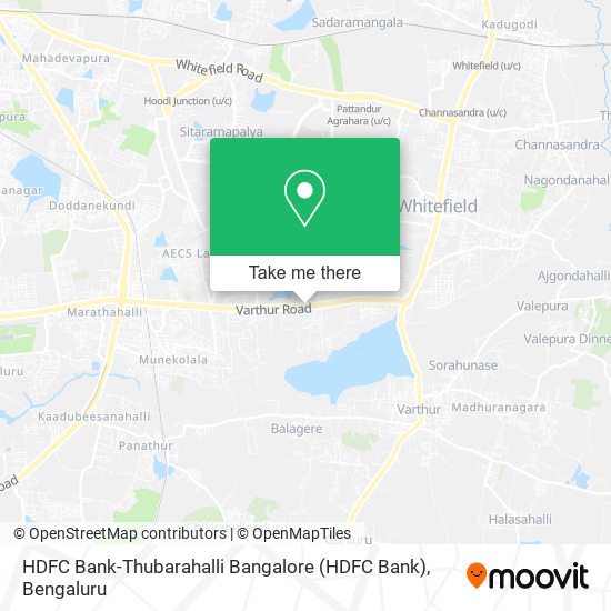 HDFC Bank-Thubarahalli Bangalore map