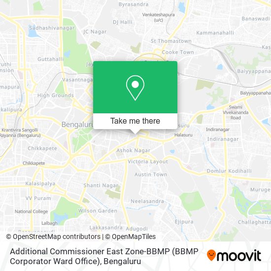 Additional Commissioner East Zone-BBMP (BBMP Corporator Ward Office) map