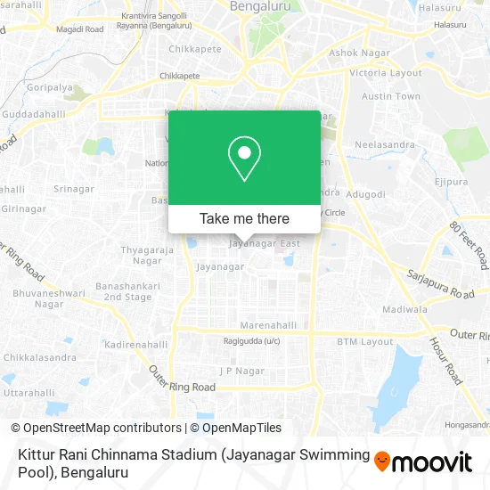Kittur Rani Chinnama Stadium (Jayanagar Swimming Pool) map
