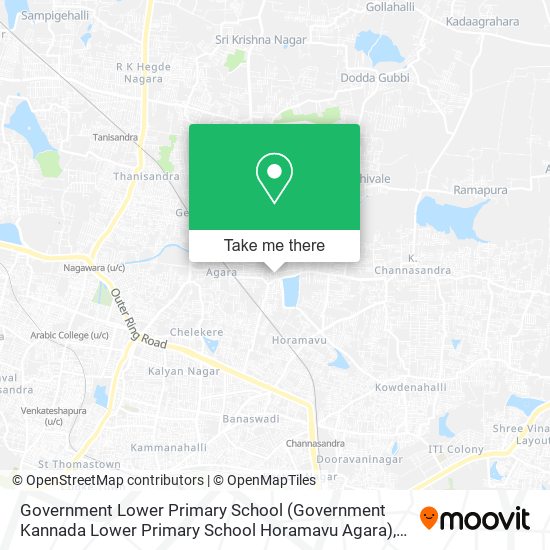 Government Lower Primary School (Government Kannada Lower Primary School Horamavu Agara) map