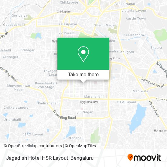 Jagadish Hotel HSR Layout map