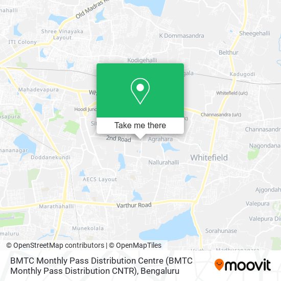 BMTC Monthly Pass Distribution Centre map