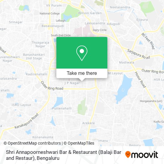 Shri Annapoorneshwari Bar & Restaurant (Balaji Bar and Restaur) map