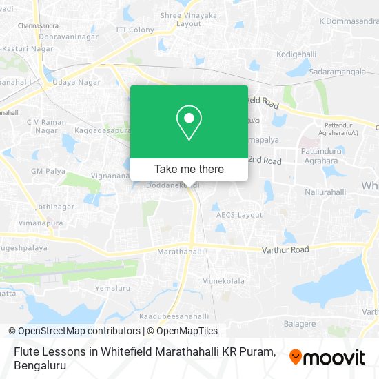 Flute Lessons in Whitefield Marathahalli KR Puram map