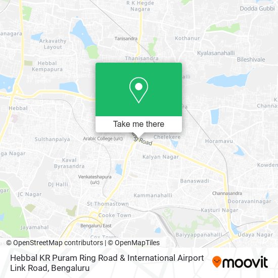 Hebbal KR Puram Ring Road & International Airport Link Road map