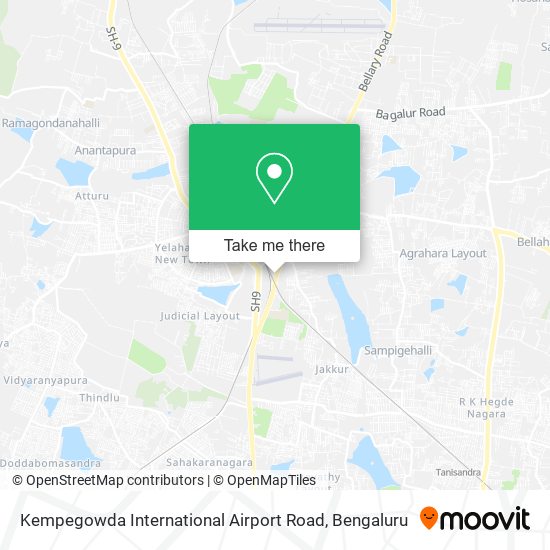 Kempegowda International Airport Road map