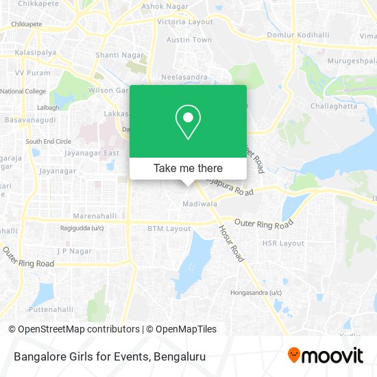 Bangalore Girls for Events map