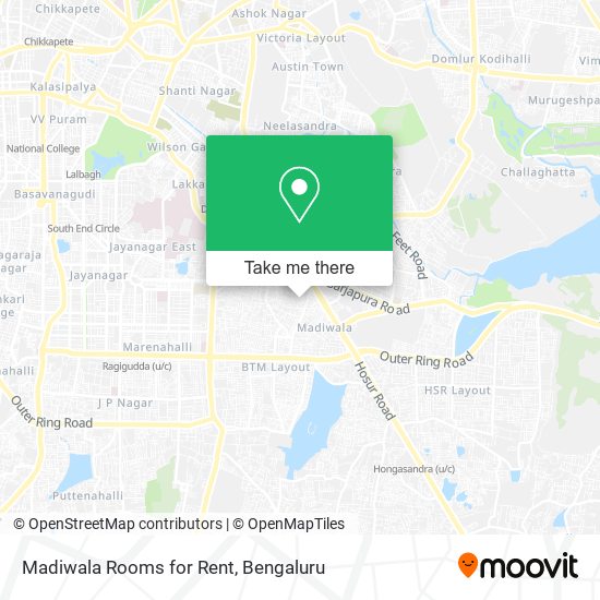 Madiwala Rooms for Rent map