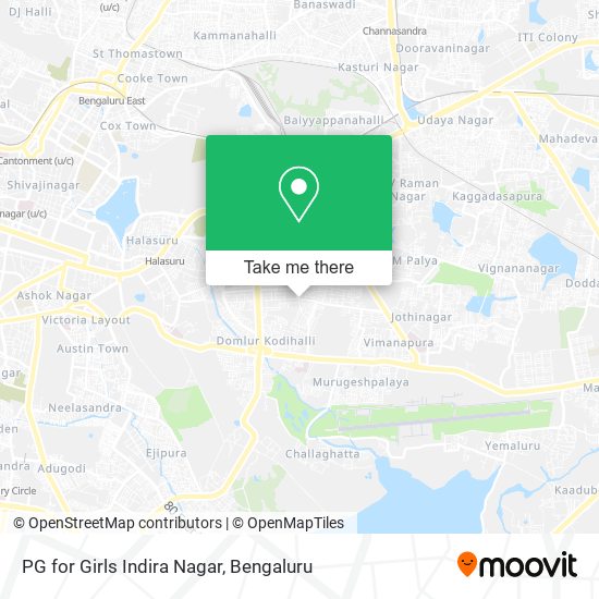 PG for Girls Indira Nagar map