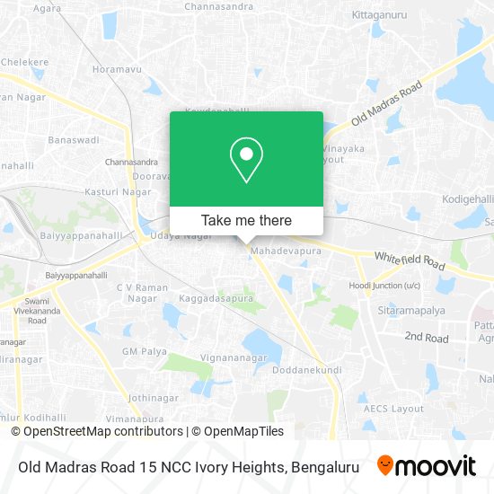 Old Madras Road 15 NCC Ivory Heights map