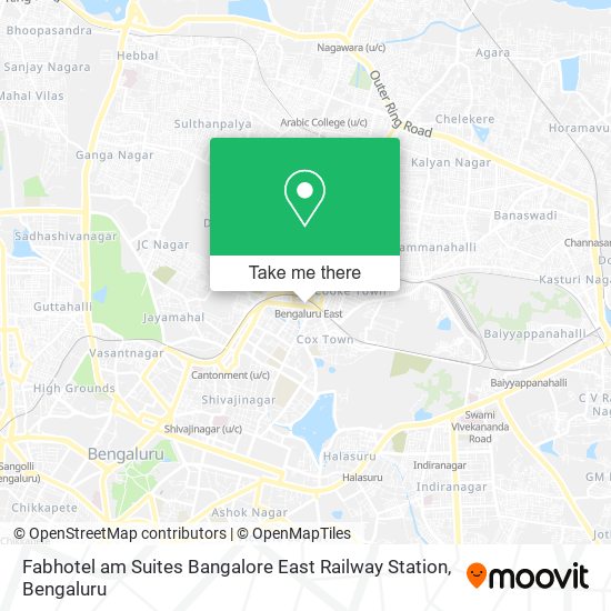 Fabhotel am Suites Bangalore East Railway Station map