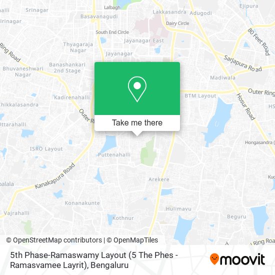 5th Phase-Ramaswamy Layout (5 The Phes - Ramasvamee Layrit) map