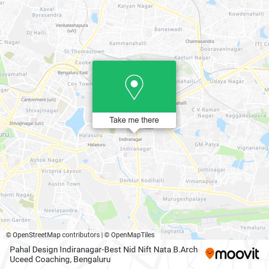 Pahal Design Indiranagar-Best Nid Nift Nata B.Arch Uceed Coaching map
