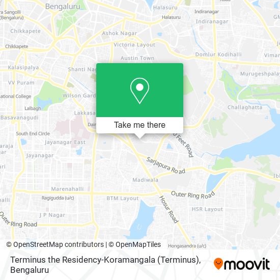 Terminus the Residency-Koramangala map