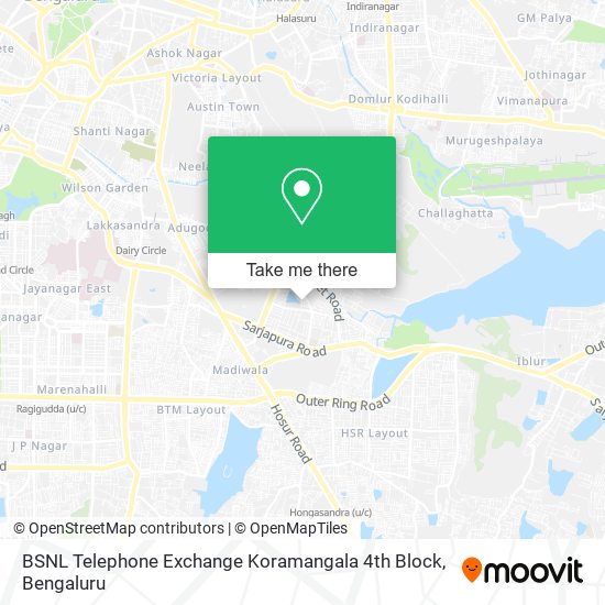 BSNL Telephone Exchange Koramangala 4th Block map