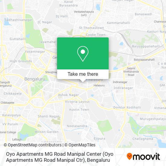 Oyo Apartments MG Road Manipal Center map