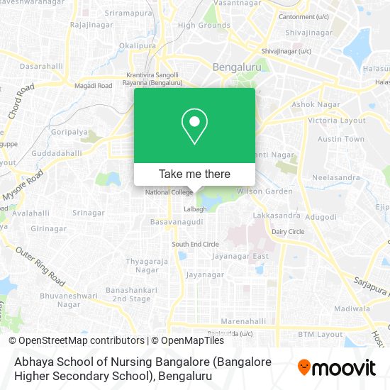 Abhaya School of Nursing Bangalore (Bangalore Higher Secondary School) map