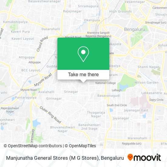 Manjunatha General Stores (M G Stores) map