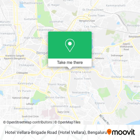 Hotel Vellara-Brigade Road map