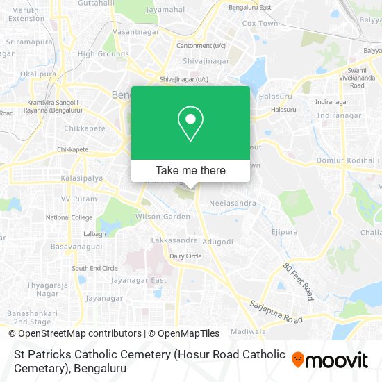 St Patricks Catholic Cemetery (Hosur Road Catholic Cemetary) map